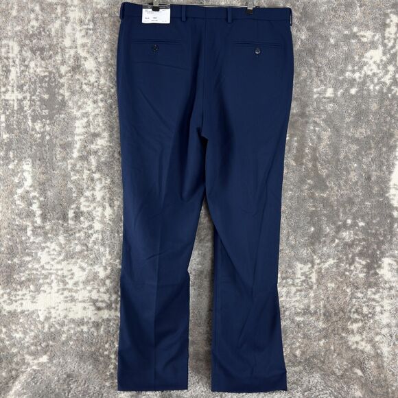 NEW Vince Camuto Sz W37 44XL Straight Leg Trouser Pants Navy Blue Button Zip NWT - Picture 4 of 12